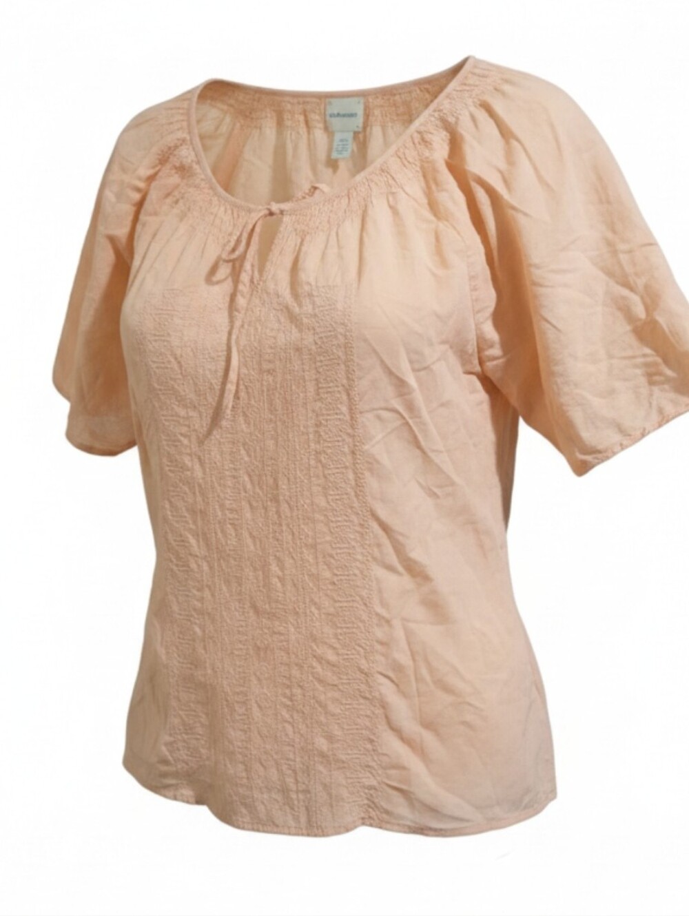 G.H. Bass & Co. Peach Short-Sleeve Peasant Top